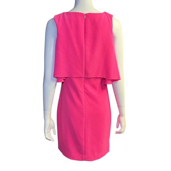 Trina Turk Pink Cold Shoulder Ruffle Shift dress Womens size 8 - Picture 6 of 13